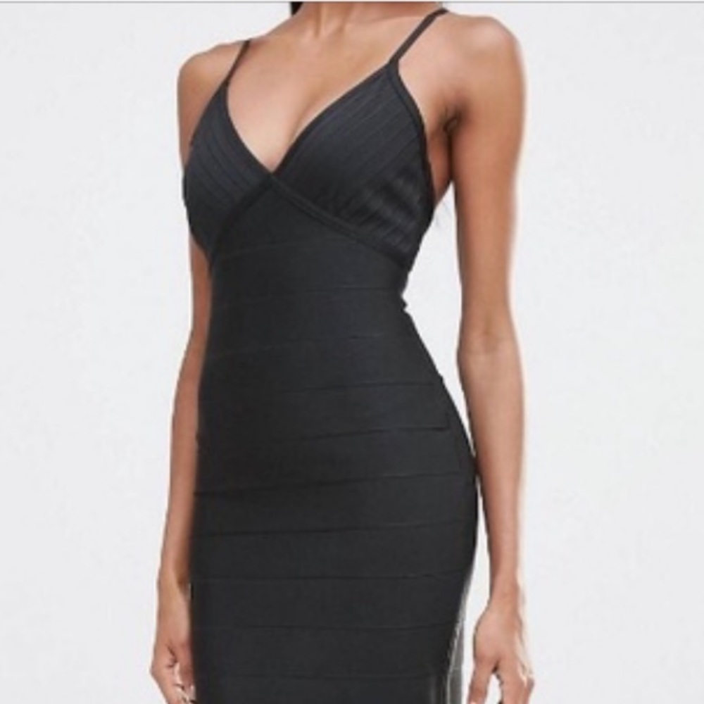 Missguided Black bandage dress